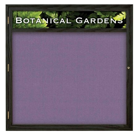 United Visual Products Double Door Enclosed Radius EZ Tack Board, 48"x36", Gold/Grey UV7003EZ-GREY-GOLD
